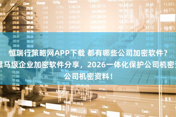 恒瑞行策略网APP下载 都有哪些公司加密软件？5款黑马级企业加密软件分享，2026一体化保护公司机密资料！